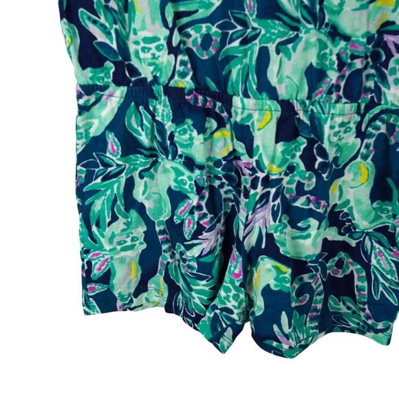 Lilly Pulitzer Girls Romper 8-10 Large Tidal Wave In The Details Lemurs - Picture 3 of 7